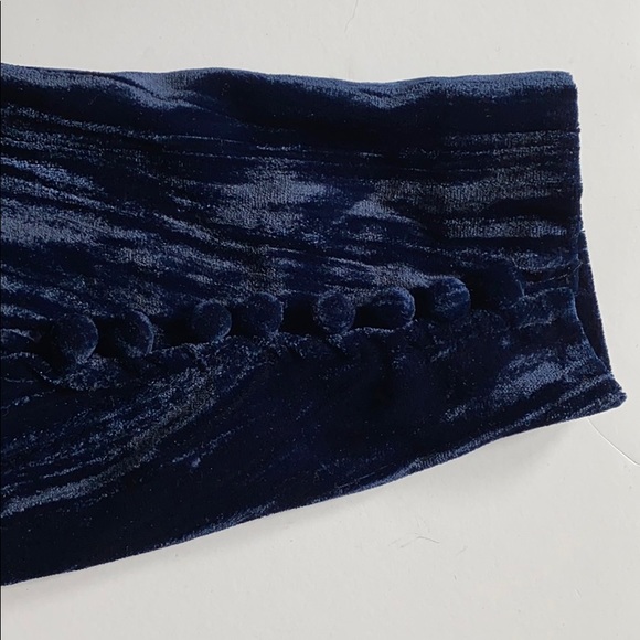H&M Crushed Velvet Navy Blue Mini Dress - Picture 4 of 12